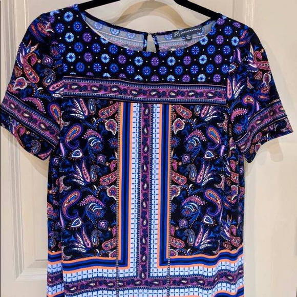 Adrianna Papell Black & Purple Paisley Shift Dress - Picture 9 of 12